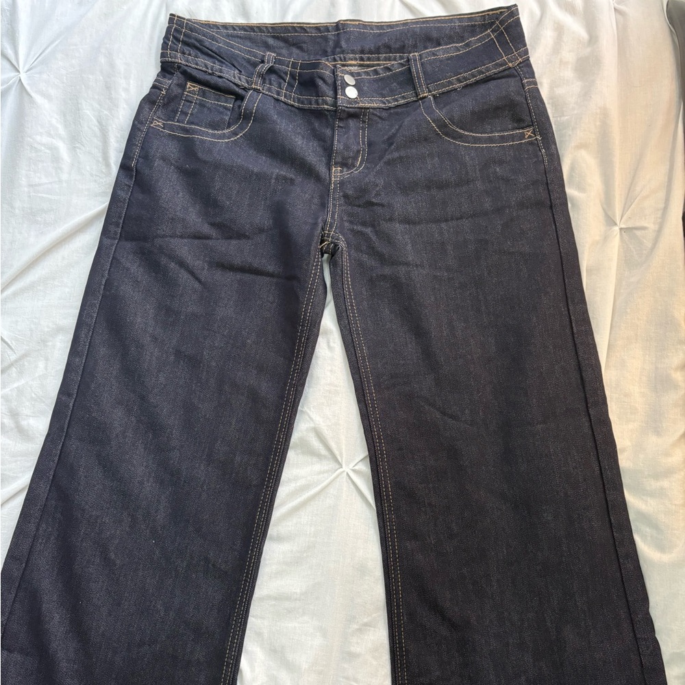 Dark Wash Low Rise Baggy Jeans